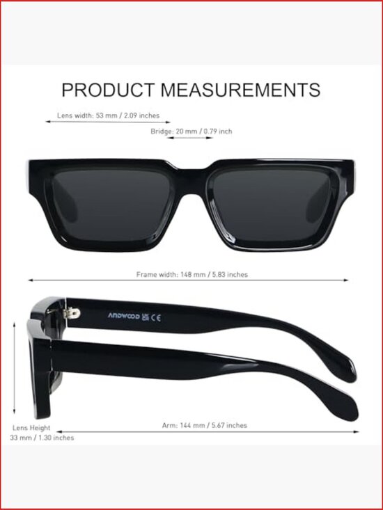 Thick Frame Rectangle Polarized Sunglasses Chunky Retro Shades main image 6